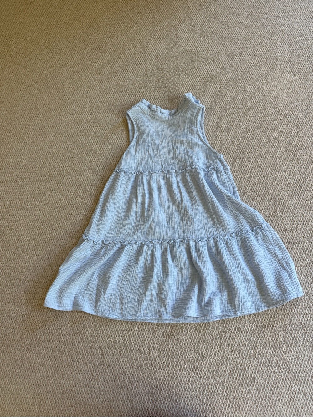 Pomander Place Gauze Light Blue Tiered Sleeveless Dress